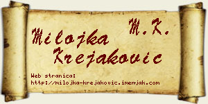 Milojka Krejaković vizit kartica